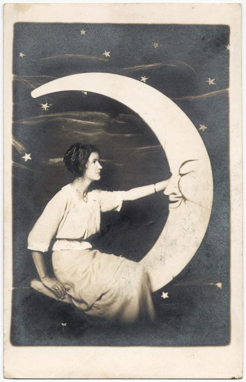 Moon woman with arm in eye of