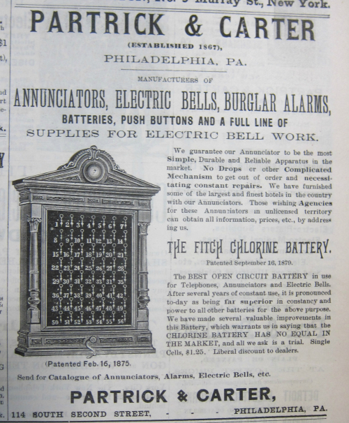 Electrical bell electrical world 1884